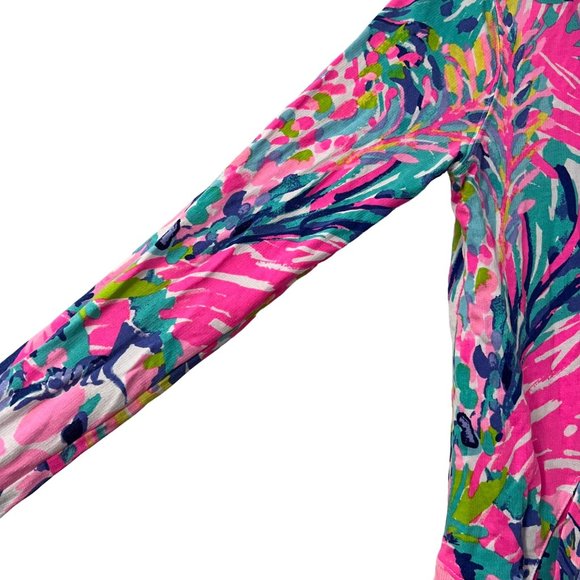 Lilly Pulitzer Colorful Floral Funnel Neck Cowl Pullover Sweater Size XXSmall - Picture 3 of 7